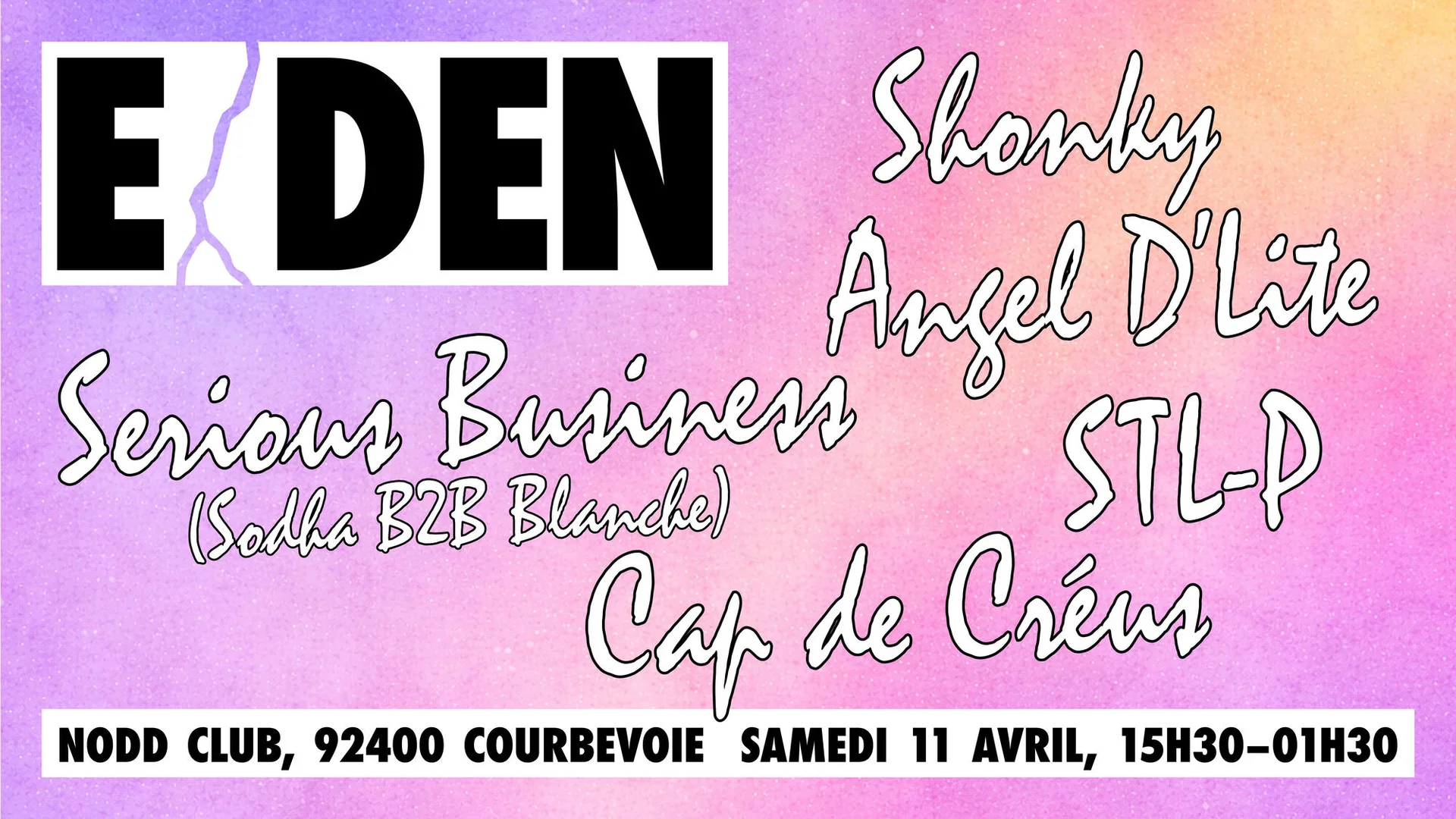 E/den day party: Shonky, Angel D'lite, Serious Business, STL-P, Cap de Créus