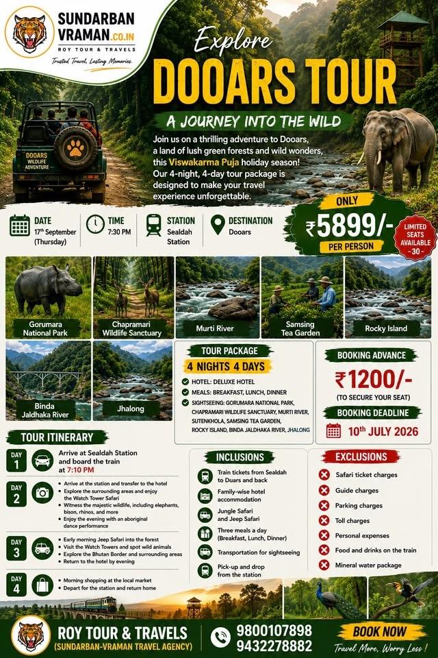 Dooars Trip with Train Teckit ,Jeep Safari