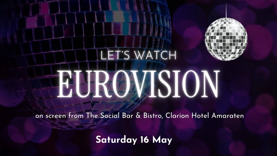Eurovision Song Contest live på storbildsskärm & musikquiz ✨