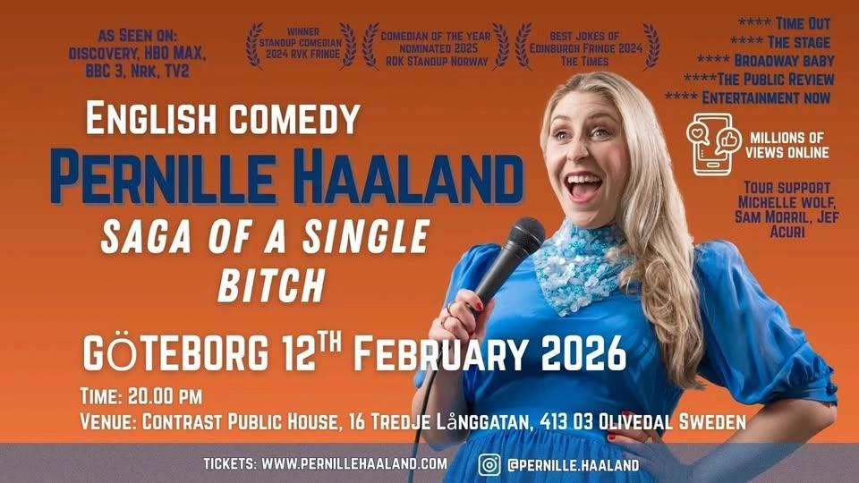 ENGLISH COMEDY GÖTEBORG : SAGA OF A SINGLE BITCH // NORDIC TOUR 2026
