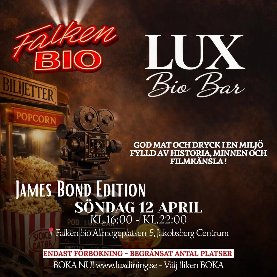 LUX Bio Bar â James Bond Edition | Söndagen den 12/4! đžđïžâš