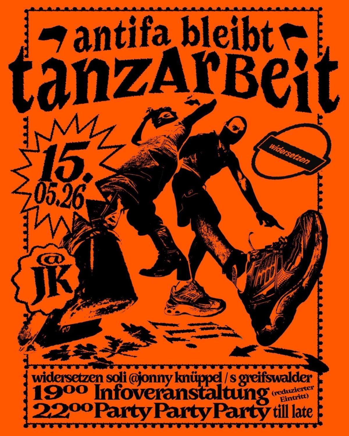 Antifa bleibt Tanzarbeit - widersetzen Soliparty + Infoveranstaltung