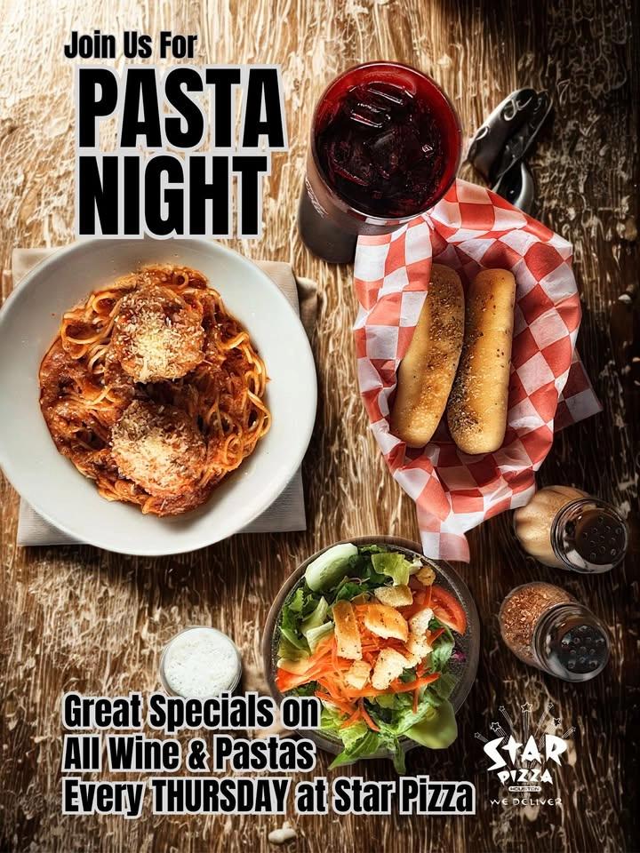 PASTA & WINE Special Thursdays at Star Pizza