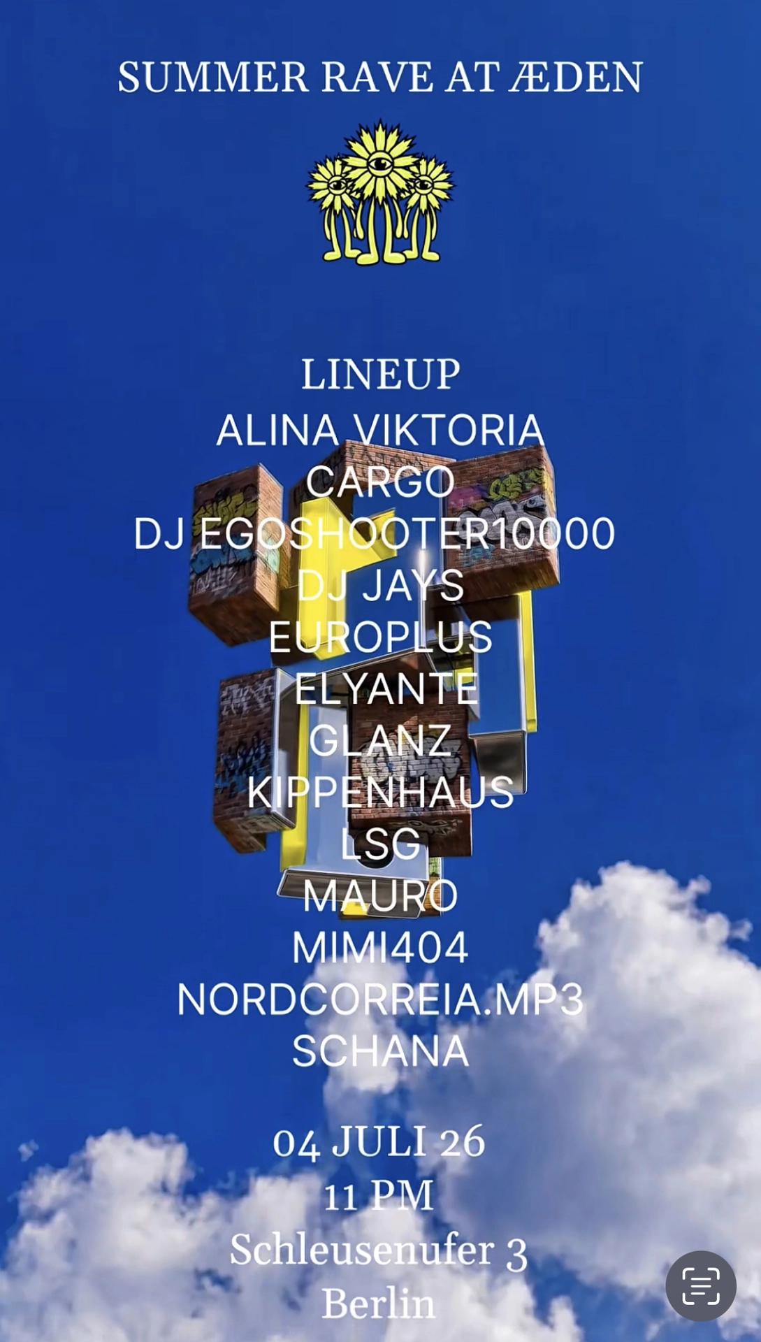 Summer Rave im ÆDEN x art of urban life x BLOOM:CAST x KRAWALL x Dream Bureau