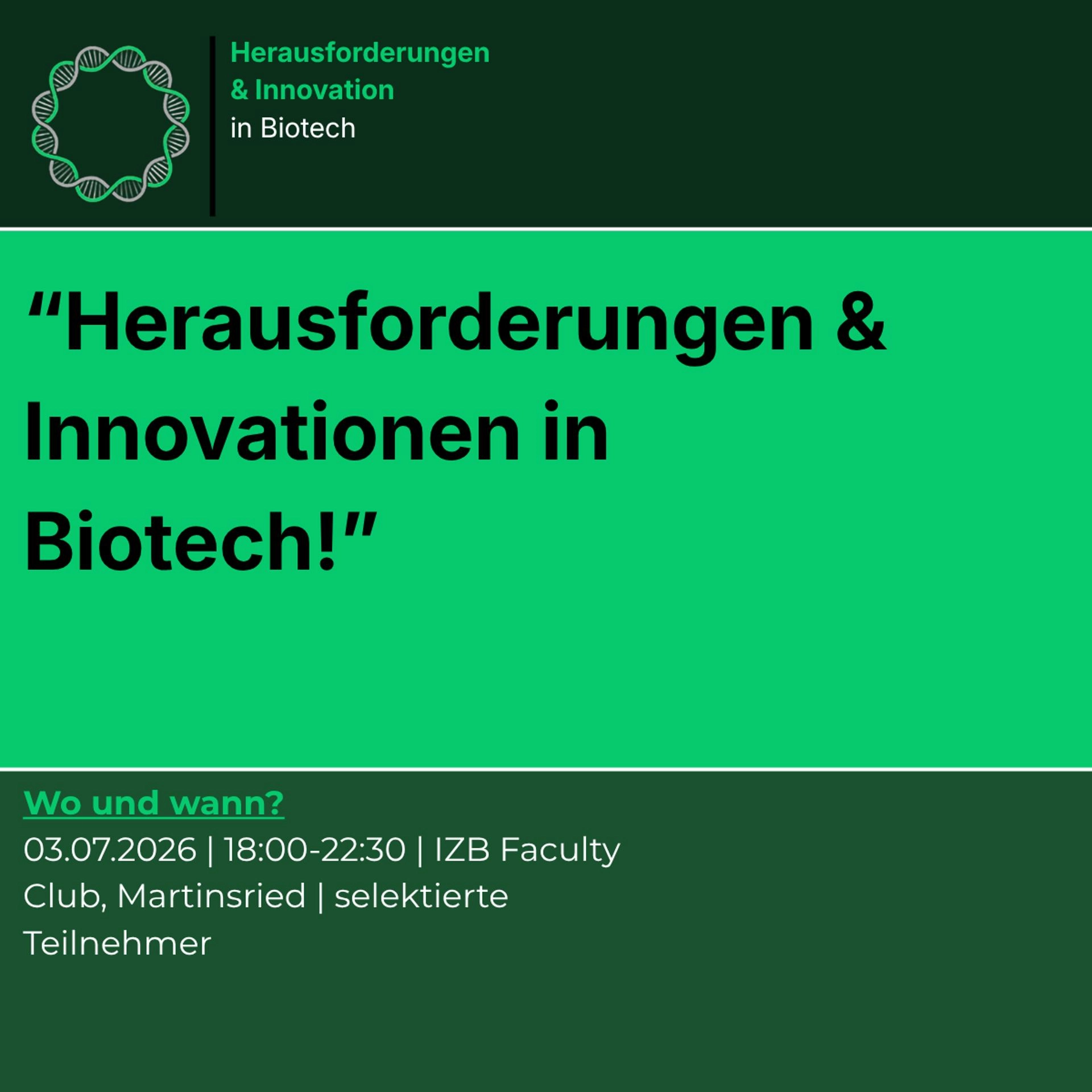 Panel Talk 2026- Herausforderungen & Innovationen in Biotech