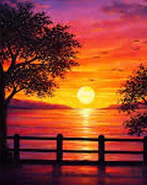 "May Sunset" In Person Paint Night Event Friday 7:00 p.m. in West Seattle (Wine Included)