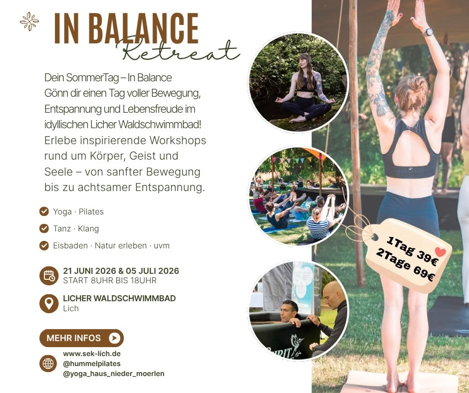 In Balance Retreat - Dein SommerTag im Waldschwimmbad Lich
