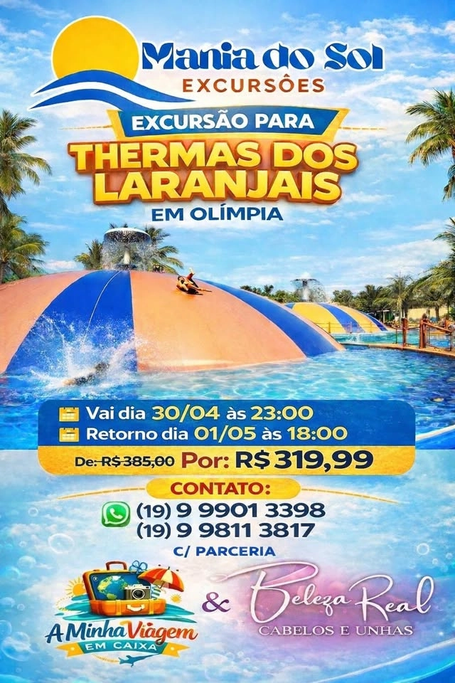EXCURSÃO PARA THERMAS DOS LARANJAIS