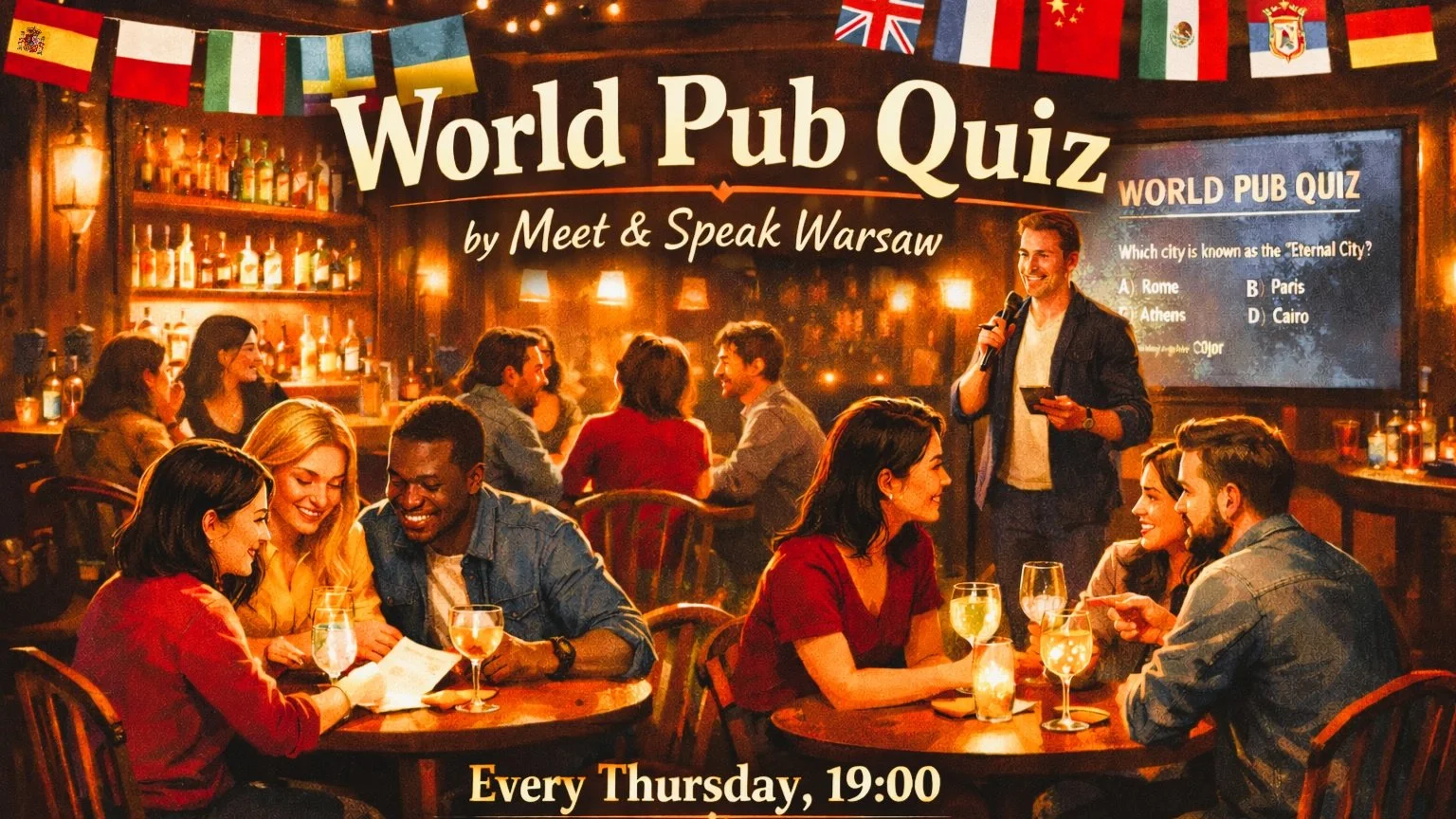 World Pub Quiz đđ€ + Social Meetup đ€đŹđžâš
