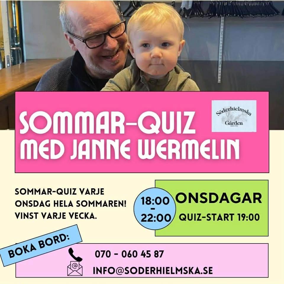 Premiär på förra sommarens mega succé. Sommarquiz i vår trädgård onsd 20/5 kl 19.00. Boka bord.