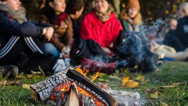 Højskolesang på stranden