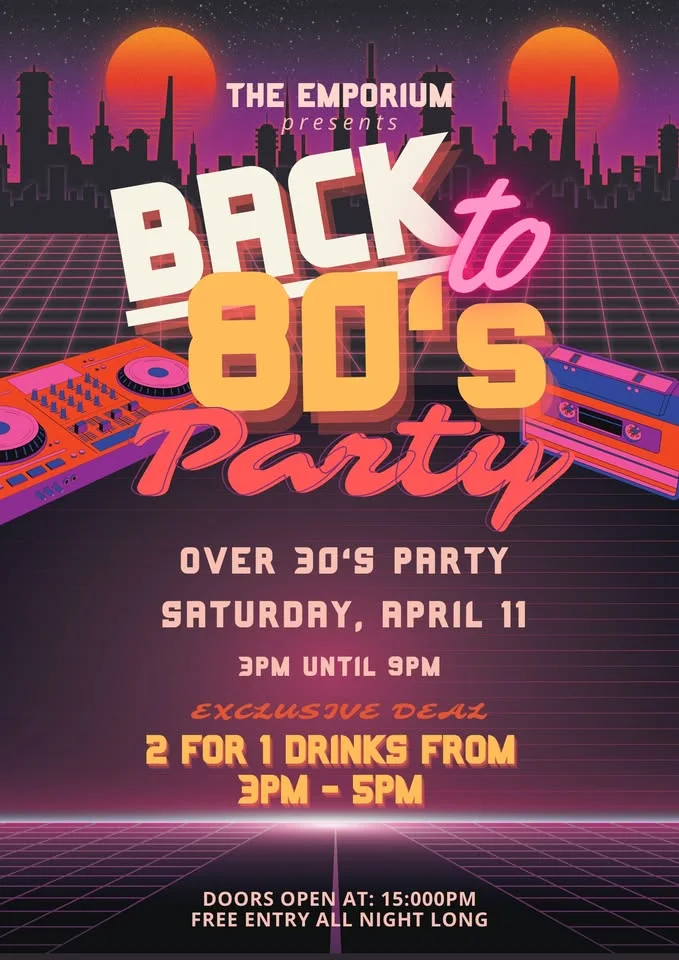 Back to 80's Night for over 30's