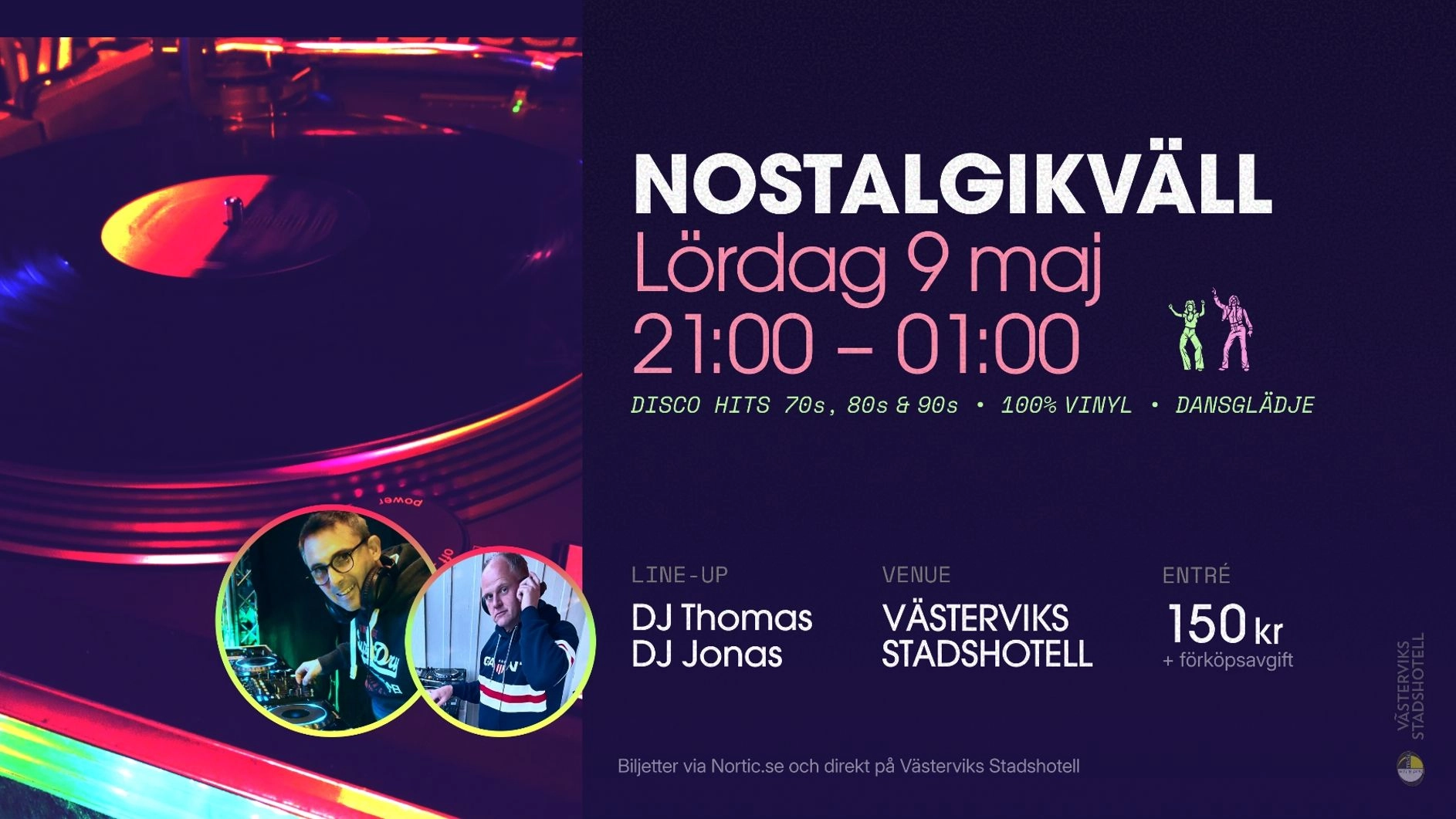 Nostalgikväll på Västerviks Stadshotell – 9 maj