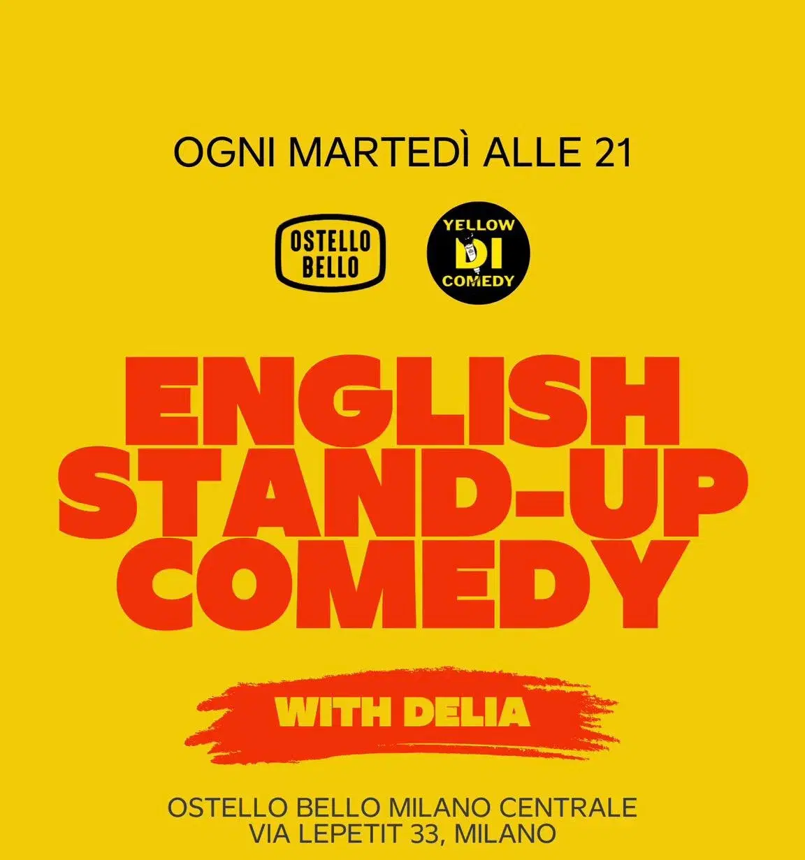 Every TUESDAY Free Entry English Standup Comedy Open Mic for locals and internat