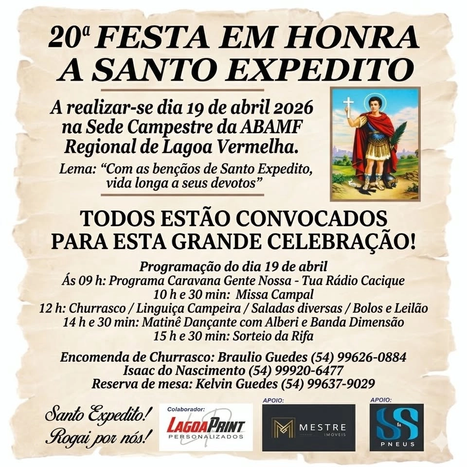20ª Festa em Honra a Santo Expedito