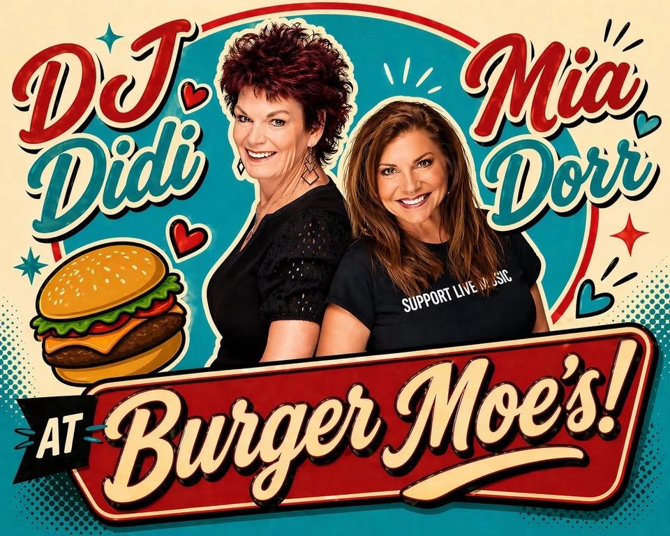 Mia Dorr & DJ Didi at Burger Moe's!