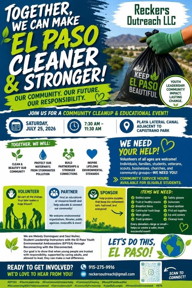 EL Paso Youth Environmental Ambassadors Clean Up Event