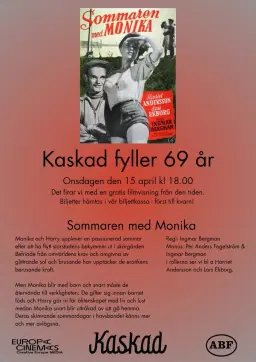 Kaskad firar 69 år med gratis filmvisning - Sommaren med Monika