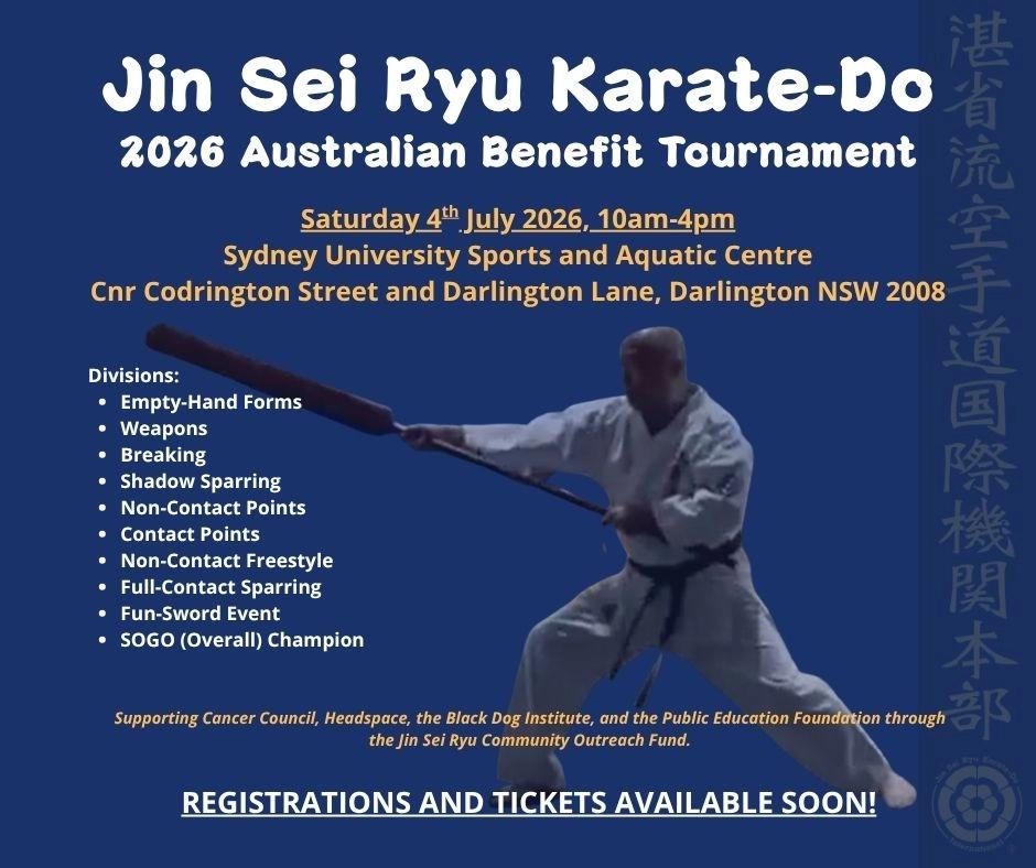 2026 Jin Sei Ryu Karate-Do Australian Benefit Tournament
