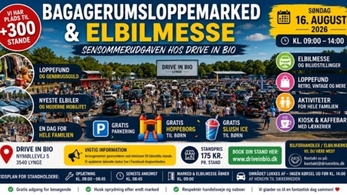 Bagagerumsloppemarked & Elbilmesse i Drive In Bio