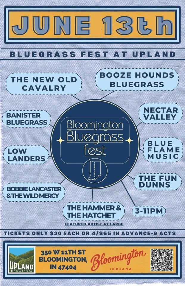 2026 Bloomington Bluegrass Fest at Upland Brewing Co June 13th