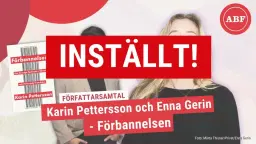 INSTÄLLT! Författarsamtal: Enna Gerin samtalar med Karin Pettersson om boken "Förbannelsen"