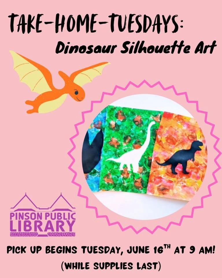 Take-Home-Tuesday: Dinosaur Silhouette Art
