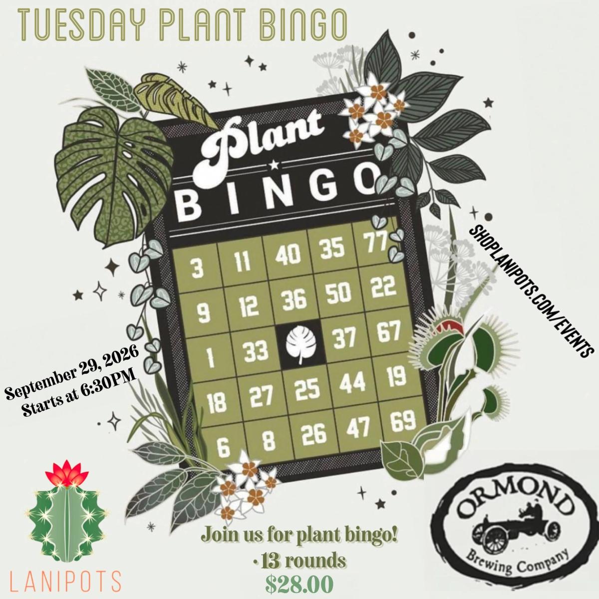 Plant Bingo September Tuesday OBC!