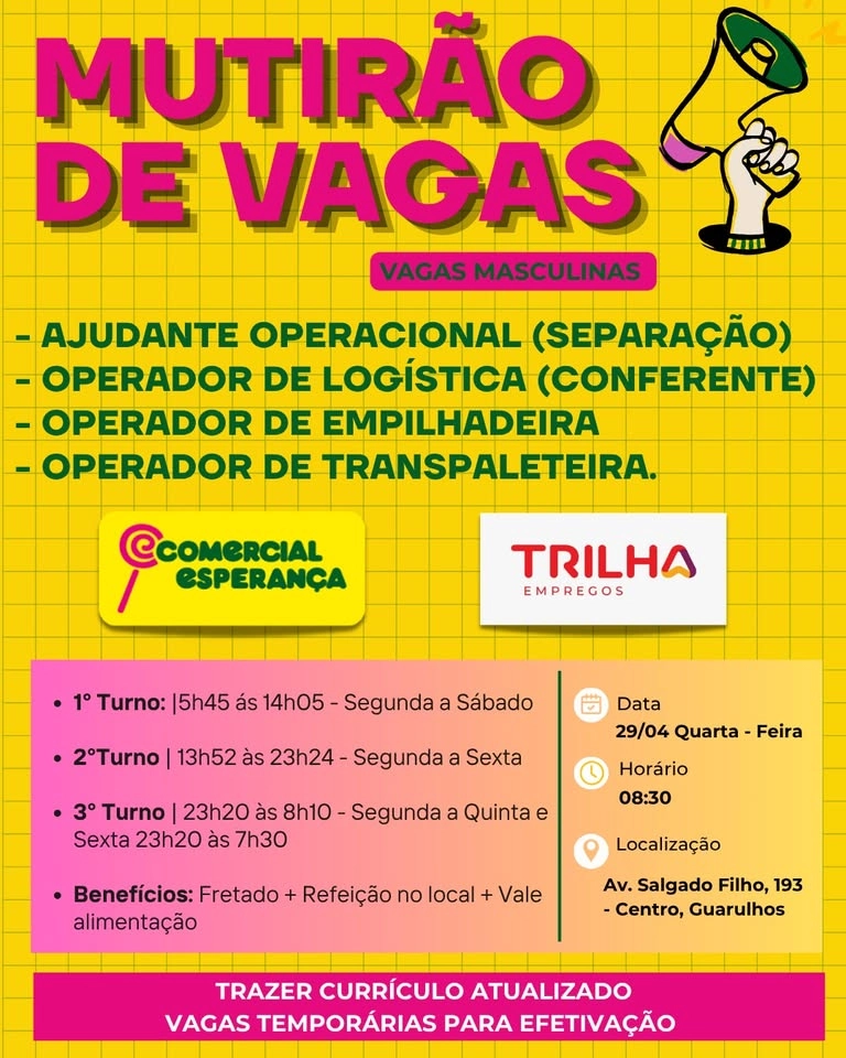 Mega Mutirão para o CD Arujá - Comercial Esperança!