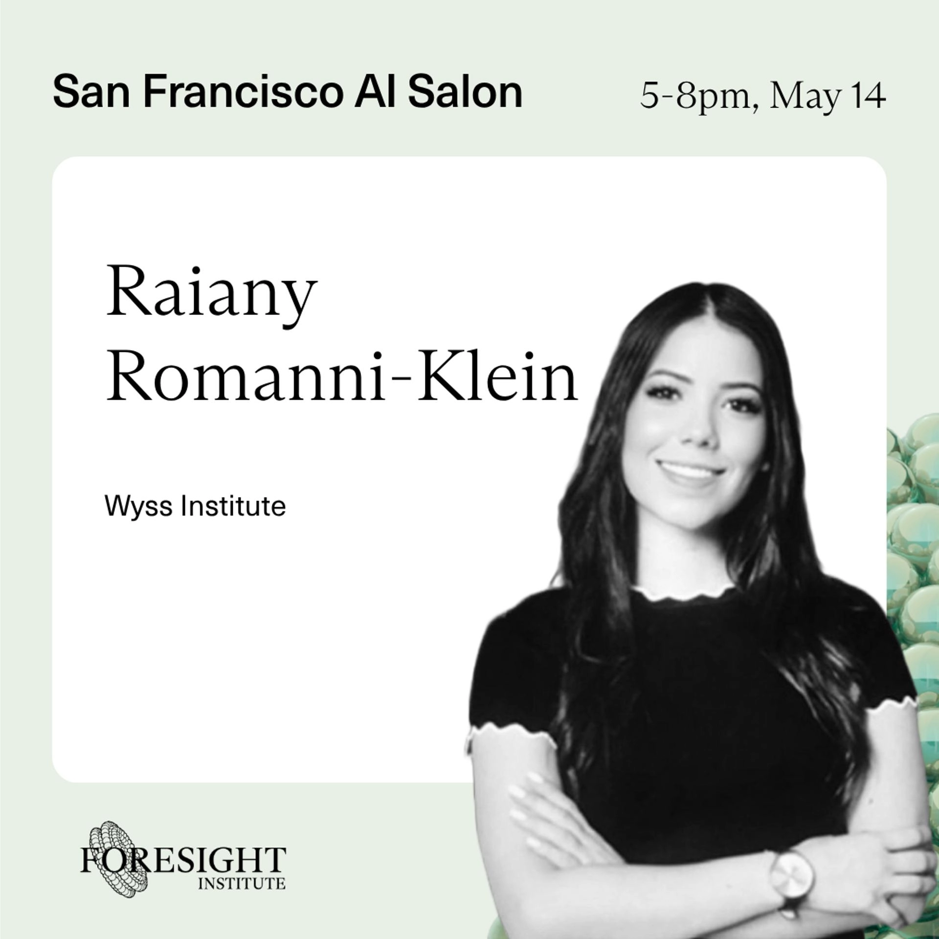 Foresight Salon with Raiany Romanni-Klein, Wyss Institute: Redesigning the Human Lifespan