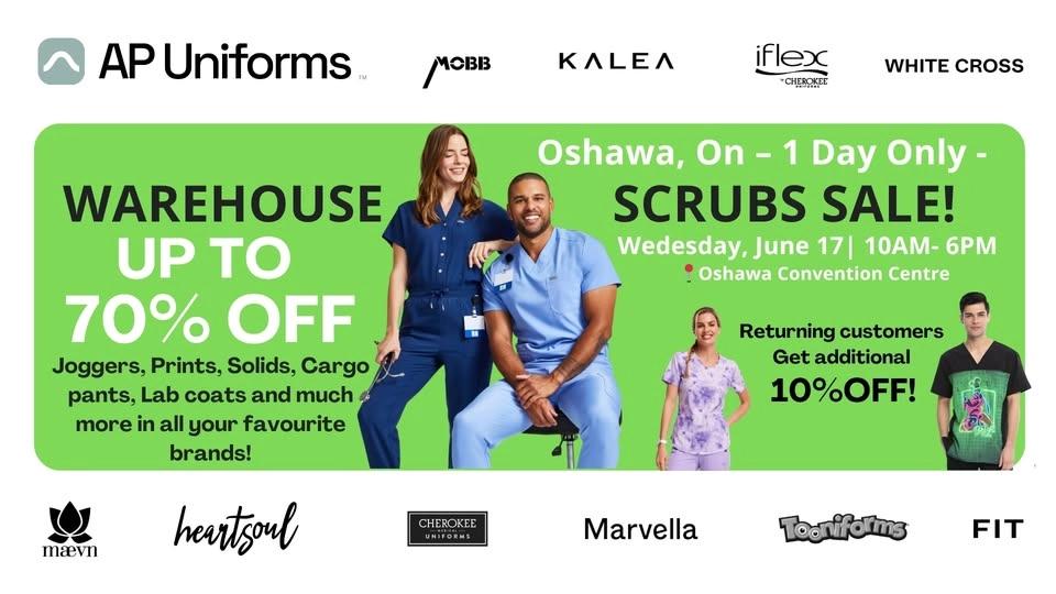 Warehouse Scrubs Sale – Oshawa, ON – 1 Day Only