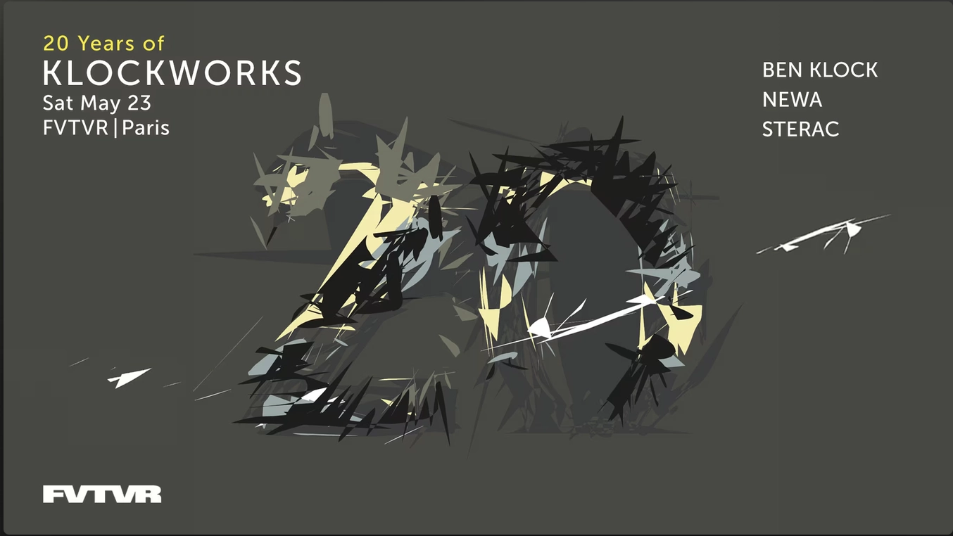 20 YEAR OF KLOCKWORKS: Ben Klock, Newa, STERAC