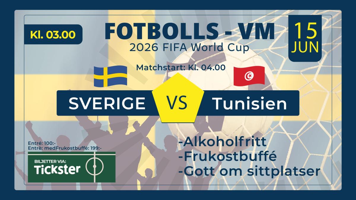 Sverige – Tunisien, 15/6 VM-Sommar i Trebo