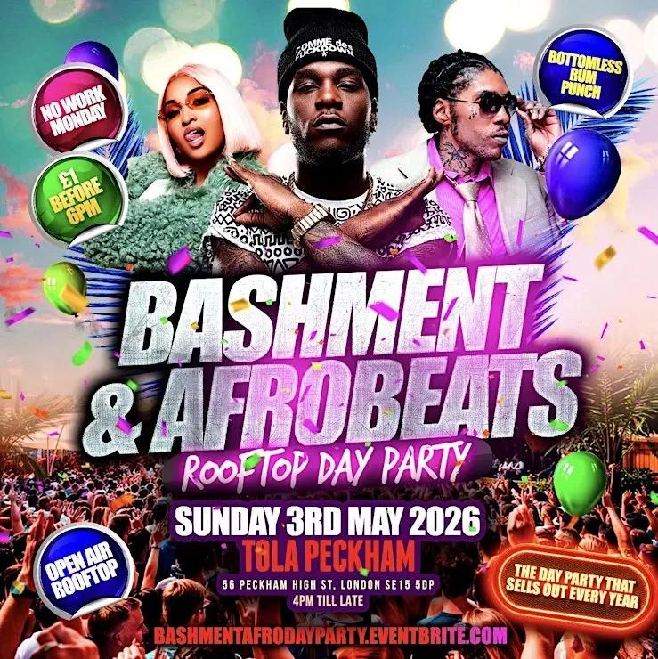 Bashment & Afrobeats Rooftop Day Party - £1 BEFORE 6PM