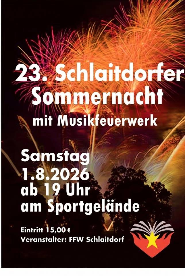 Schlaitdorfer Sommernacht 2026 mit großem Musikfeuerwerk
