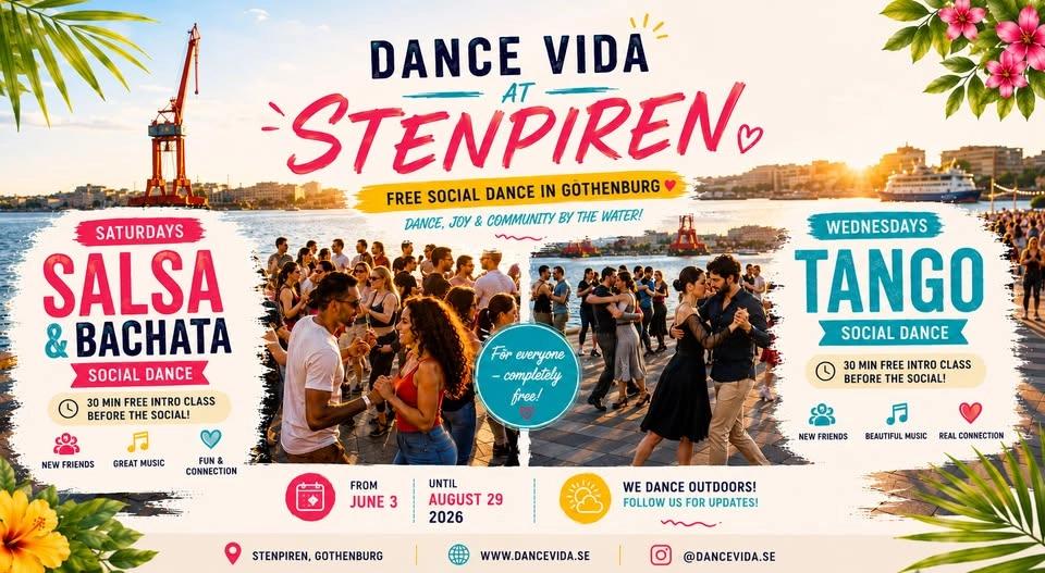 🌞 Dance Vida at Stenpiren 🥳 Free Social Dance