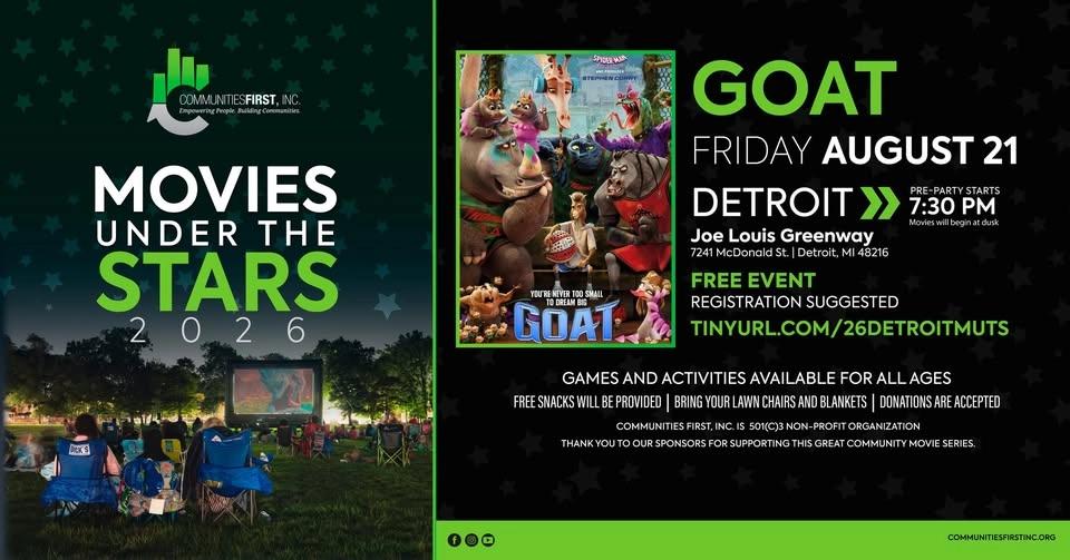 Movies Under The Stars Detroit: GOAT