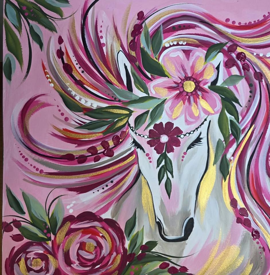 Pink Pony Paint event at Jenny's Cafe, Chard