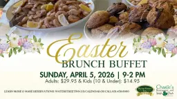 Easter Brunch Buffet | Charlie's Restaurant & Irish Pub Inside of Water Street Inn