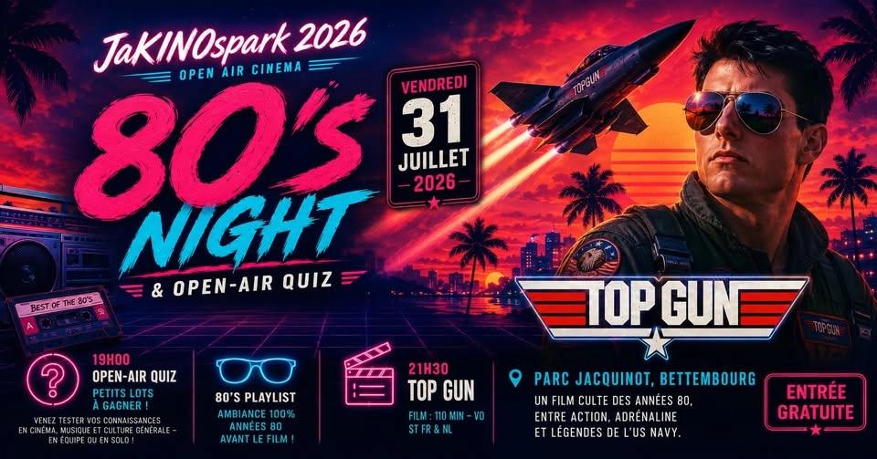 JaKINOspark | ✈️ 80's Night & Open-Air Quiz
