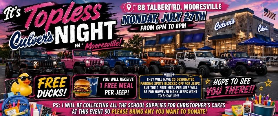 It's Topless Night at Culver's in Mooresville
