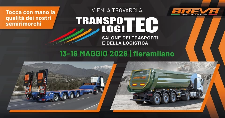 BREVA a Transpotec 2026 — Vieni a vedere i tuoi prossimi semirimorchi dal vivo