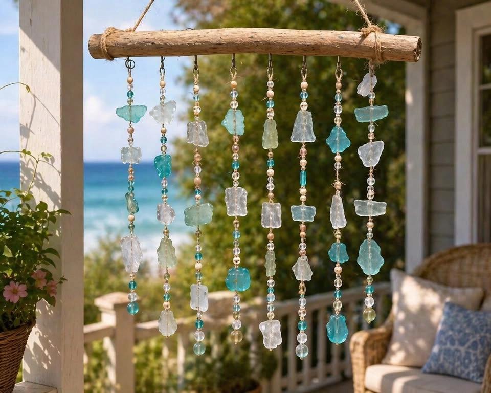 Sea Glass Beaded Wind Chime Art Class