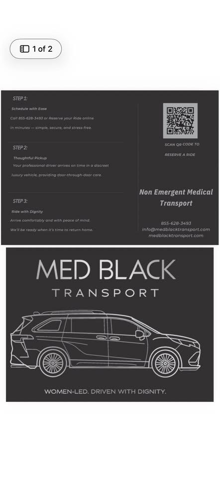 MedBlack Transport now available for rides.