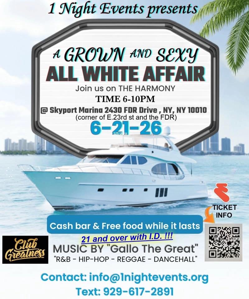 NYC All white Father's day boat ride