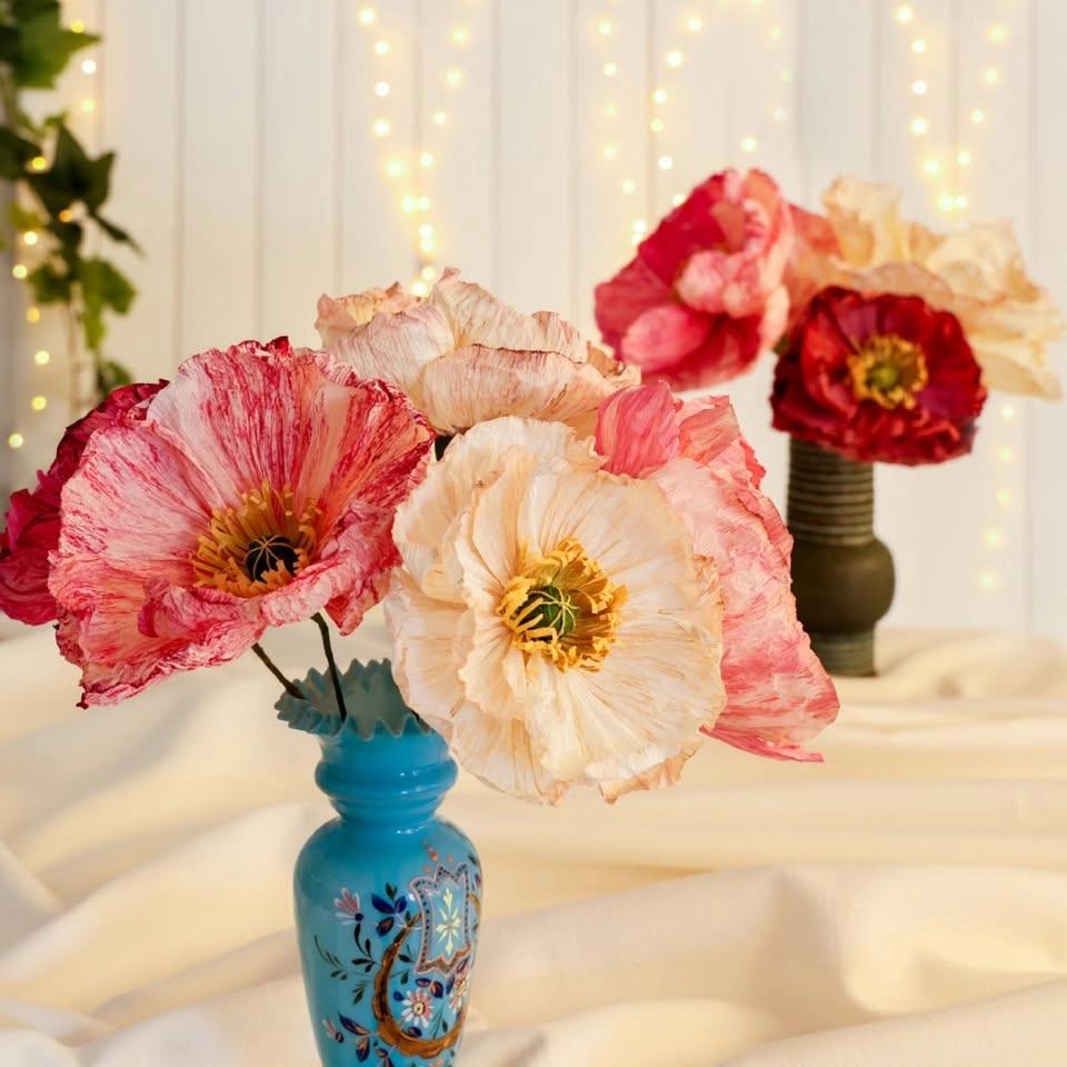 Workshop Blommor i crepepapper hos Slöjd-Detaljer Göteborg