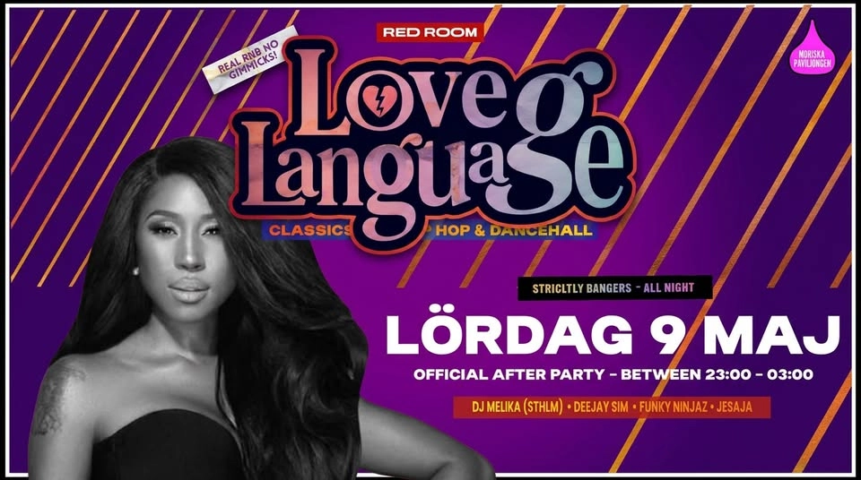 KLUBB: Love Language | R&B-All Nighter! Melika (Sthlm), Sim, Funky Ninjaz & Jesaja