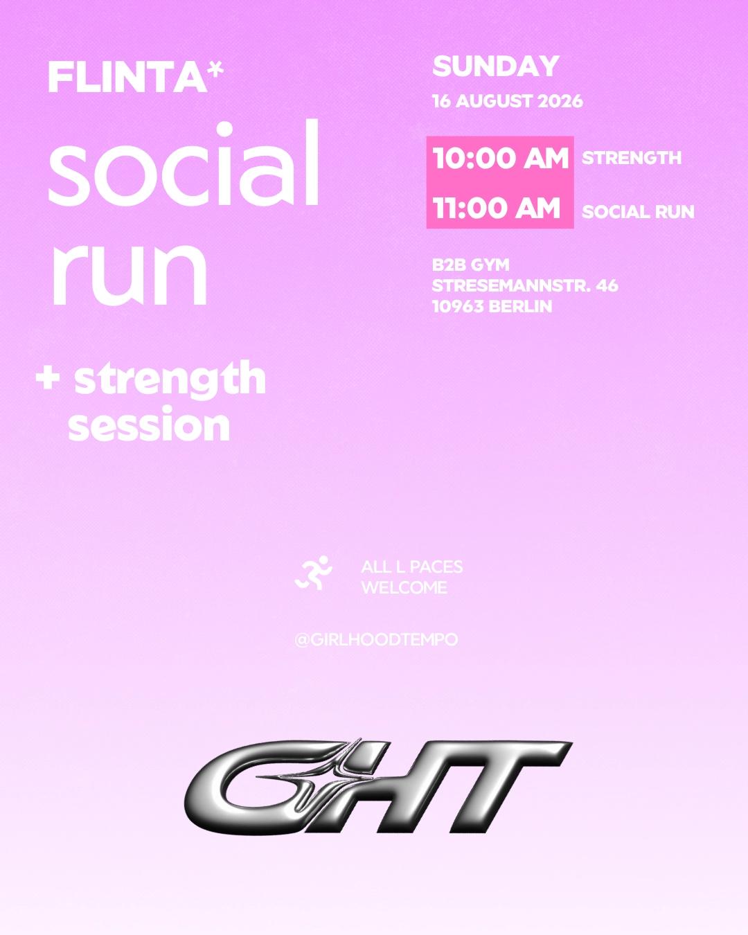 Flinta* SOCIAL RUN + strenght session