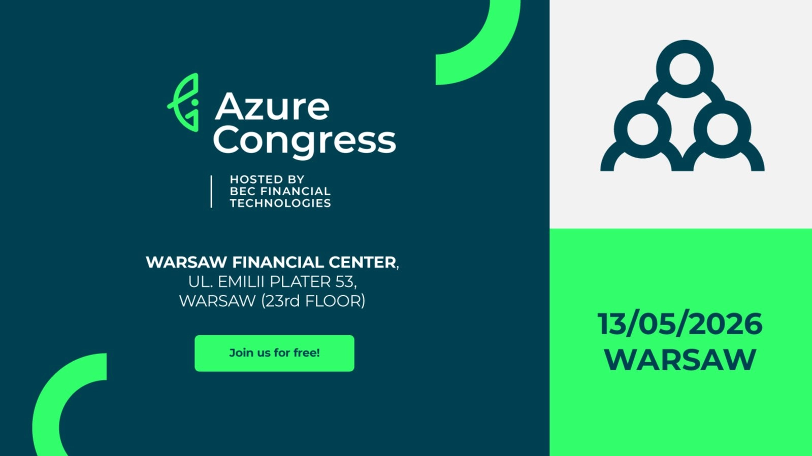 Conference Azure Congress 2026 - 13.05.2026 in Warsaw 🏢
