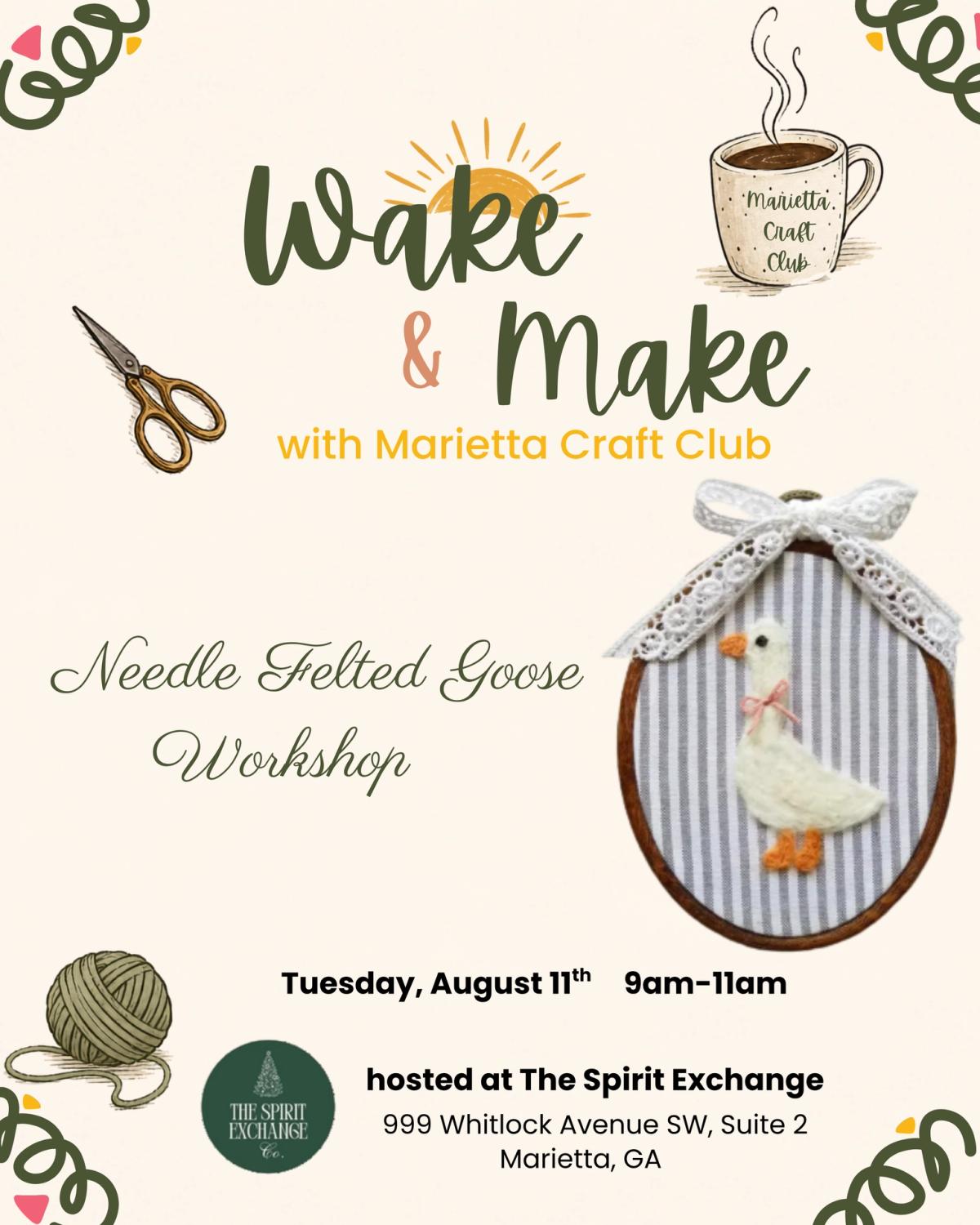 Wake & Make : Needle Felted Goose